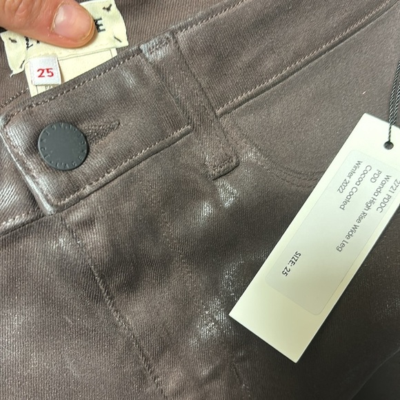 L’AGENCE | Wanda High Rise Wide Leg Cocoa Coated Jeans Size 25 NEW - Picture 8 of 8